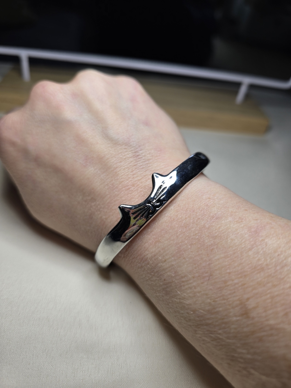Stainless Cat Cuff Bracelet